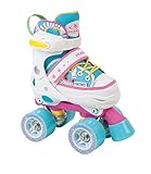 HUDORA Rollschuhe Kinder Mädchen Skate Wonders - verstellbar, Roller-Skates, Disco-Roller, Gr. 28-31, 22036