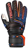 Reusch Kinder Attrakt SG Open Cuff Finger Support Junior Torwarthandschuhe, Black/Shocking orange, 6.5