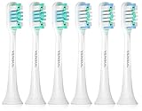 Ersatzbürsten für Philips Sonicare - Aufsätze Zahnbürsten Ersatzbürsten Kompatibel mit Sonicare DiamondClean Protectiveclean HealthyWhite FlexCare EasyClean Elektrische Zahnbürste, 6 Stück Weiß