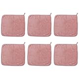 Lurrose 6 Stücke Waschhandtuch Korallen Fleece Reinigungstücher Küchengeschirrtücher Platz Gesicht Handtuch für Zuhause (Lila Rosa)