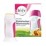Veet EasyWax Elektrisches Warmwachsgerät mit Roll-On-System – Für bis zu 28 Tage glatte Haut – 1 x Gerät mit Wachspatrone, Vliesstreifen & Pflegetüchern