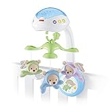 Fisher-Price CDN41 - 3 in 1 Traumbärchen Baby Mobile mit Spieluhr, Nachtlicht, White Noise und Sternenlicht Projektor, Babyausstattung ab Geburt