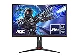 AOC Gaming C32G2ZE - 32 Zoll FHD Curved Monitor, 240 Hz, 1ms, FreeSync Premium (1920x1080, HDMI, DisplayPort) schwarz/rot