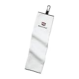 Wilson Staff Tri-Fold Golf Handtuch, Einhängeöse, Sehr saugfähig, Baumwolle, 40,6 x 53,3 cm, Weiß, WGA3202WH