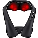 Schulter Massagegerät Elektrisch 4D mit Massagegurt und Wärmefunktion Massage für Nacken Rücken Shiatsu Fuß Nackenmassagegerät 3 Geschwindigkeit für Haus Büro Auto von ELEHOT, Light black