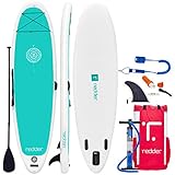redder Aufblasbares Stand Up Paddling Board Zen 10'8' Yoga/All Round ISUP Mit Hochdruck Handpumpe, 3-teiliges Carbon & Fiberglas Paddel, 10' Sicherungsleine, Tasche und Reparaturset - Blau
