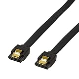 BIGtec 1m SATA Kabel S-ATA 3 Datenkabel Anschlusskabel HDD SSD 6GBit/s Stecker L-Type/L-Type 100cm vergoldet gerade/gerade Serial ATA Verriegelung Farbe schwarz