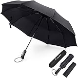 FYLINA Regenschirm Sturmfest bis 140 km/h Umbrella Schirme Winddicht Kompakt Klein Stabiler Schirm Auf-Zu-Automatik Umbrella Transportabel Taschenschirm Reiseschirm Geschenktüte Trockenbeutel