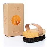 ruhi® Klosterbürste [NEU] Ionic Body Dry Brush | Energiebürste | Kupferbürste zur Trockenbürsten Massage 100% Naturborsten gefertigt in DE gegen Cellulite | FSC-zertifiziertes Buchenholz