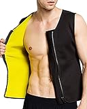VSUSN Schwitzanzug Herren Neopren Thermo Shaper Saunaanzug mit Reißverschluss für Gewicht Loss Figurformender (XL, Mit Reißverschluss)