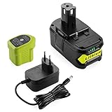 ENERGUP 18V 5000mAh Ersatz Akku + P119 Ladegerät für Ryobi ONE+ RB18L40 RB18L25 RB18L15 P108 P107 P105 P104 P103 P102
