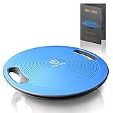 High Pulse Balance Board inkl. Übungsposter – Innovatives Wackelbrett mit Griffen für das Training von Gleichgewicht, Koordination und Kraft – auch für Physiotherapie & Reha geeignet (Ø 40 cm | Blau)