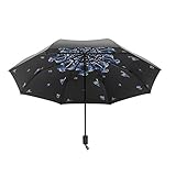 Unbekannt Regenschirm Sonnenschutz UV-Regenschirm schwarzer Kunststoff-Taschenschirm Regenschirm mit fünf Falten