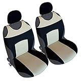Akhan CSC303 - 1 Paar Sitzbezug Sitzauflage Sitzschoner Schwarz / Beige