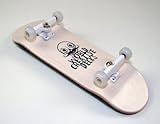 KOMPLETT Fingerskateboard World-Creative #1 'Mini-Logo Deck + Achsen WEIß + FINAL-Rotation PU Wheels WEIß von FREEFINGERS® Handmade Wood Fingerboard