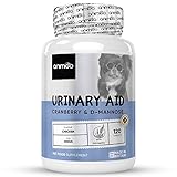 Animigo Urinary Aid Tabletten für Hunde - 120 STK. Harnwegshilfe - Vitamine für Blase, Niere & Harnweg - Geprüfte Zutaten mit Cranberry & D-Mannose - Multivitamin Komplex für den Hund