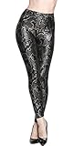 BOZEVON Damen Sexy Faux Leder Leggings Strumpfhose Frauen Leggins Stretch Hose