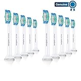 Philips Sonicare Original Aufsteckbürste Basic Clean HX6010/30, 1,5x mehr Plaqueentfernung, Standard, 10er Pack, Weiß