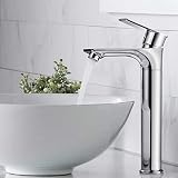 BONADE 360° Drehbar Wasserhahn Bad Hoch Waschtischarmatur Mischbatterie Waschtisch Badarmatur Messing Einhebelmischer Armatur Chrom Waschbeckenarmatur für Badzimmer