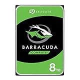 Seagate BarraCuda, interne Festplatte 8 TB HDD, 3.5 Zoll, 5400 U/Min, 256 MB Cache, SATA 6 Gb/s, silber, Modellnr.: ST8000DM004