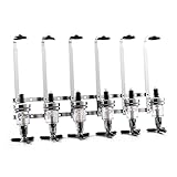 OneConcept Hazlehov - Wand-Flaschenhalter und -Dosierer 4cl Flaschendosierer für Cocktail-, Bar- und Gastro-Gewerbe (Wandmontage, für unteschiedliche große Flaschen) Silber, 6 Flaschen