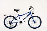 T&Y Trade 20 Zoll Kinder Jungen City Fahrrad Kinderfahrrad Jungenfahrrad Citybike Cityrad Cityfahrrad Rad Bike Beleuchtung 7 Gang Shimano Booster blau