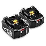 [2 Stück] Dosctt BL1860B Ersatz für Makita 18V Akku BL1860B BL1860 BL1850 BL1850B BL1845 BL1840 BL1830B BL1830 BL1815 194204-5 LXT-400 Werkzeugakku mit LED-Anzeigen
