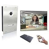 4 Draht Video Türsprechanlage Gegensprechanlage 1x7'' Monitor Spiegelglas, Türstation für 1 Familienhaus, 170° Weitwinkel-Kamera, Farbe: Mit, Größe: 1x7'' Monitor mit WLAN Schnittstelle