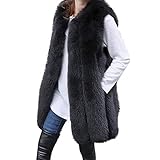 Geilisungren Damen Modisch Kunstpelz Weste Fellweste Warme Kunstfell Winterjacke Mantel Frauen Übergrößen Ärmellos Faux Fur Jacket Waistcoat Cardigan Outwear in 5 Farben Gr.S-3XL