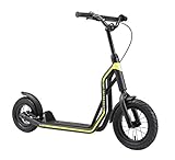 STAR SCOOTER Kinder Tret Roller ab 6-7 Jahre | 12/10 Zoll Mixed City Kick Scooter Luftreifen | Schwarz