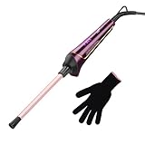 Mini Lockenstab, Keramik Lockenstab 9mm für Kleine Locken, Klein Lockenwickler für Kurze/Mittlere/Lange Haare, Afro Locken Curling Wand mit Handschuhe Klein Lockenstab für Männer/Frauen/Kinder
