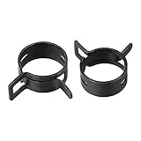 sourcing map 5Stk. Stahlband Klemme 23mm Schlauchrohr Federklemme Schwarz Manganstahl