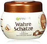 Garnier Wahre Schätze 3-in-1 Nährende Tiefenpflege-Maske, mit Kokosnuss und Macadamia, 1er-Pack (1 x 300 ml)