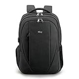 Mioy Herren Groß Kapazität Anti Diebstahl Rucksack 15.6 Zoll Laptop Backpack Oxford Tuch dauerhaft Bussiness Reisetasche Wasserabweisend Stylishe Daypack mit USB-Ladeschnittstelle (Schwarz)
