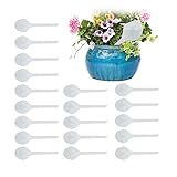 Relaxdays 20 x Bewässerungskugel Knospe im Set, dosierte Bewässerung, Gießhilfe Büro, Urlaub, Ø 8 cm, Durstkugel Kunststoff, weiß