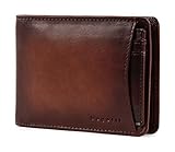 bugatti Geldbörse mit herausnehmbaren Kartenfächer, Scheintasche aus echtem Leder, Wallet mit herausnehmbaren Innenteil, Lederbörse für Damen und Herren (Cognac)