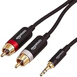 AmazonBasics PBH-19821 Cinch-Audiokabel, 3,5-mm-Klinkenstecker auf 2 x Cinch-Stecker, 1,22 m