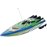 TOOGOO RC Boot Radio Fernbedienung Twin Motor High Speed Boot RC Racing Spielzeug Geschenk fuer Kinder Eu Stecker gruen