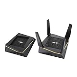 Asus Ai Mesh WLAN System (RT-AX92U, 2in1 Set, WiFi 6 für Mesh-Backbone, WiFi 1-5 für Client-Verbindung, 4x Gigabit LAN, App Steuerung, unterbrechungsfreies Roaming, AiProtection)