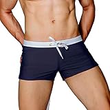 Mangotree Wassersport Schwimmen Trunks Herren Badehose Surfen Boardshorts Slips Kurze Badehose, Navy-blau, 2XL (Taille: 36-39 inch)