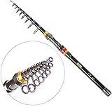 Soradoo Teleskop tragbare versenkbare Spinn-Kohlefaser-Angelrute für unterwegs 1.8-3.5 m