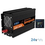 EDECOA Wechselrichter Reiner Sinus 1500w Spannungswandler 24v 230v mit Fernbedienung Spannungswandler 1500w KFZ Converter1500w