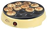Bestron Poffertjes Gerät im Retro Design, Sweet Dreams, Antihaftbeschichtung, 800 W, Gelb