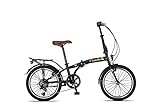 20 Zoll Camping Klapprad Klapp City Fahrrad Klappfahrrad Faltrad Rad Bike 6 Shimano Gang Beleuchtung STVO CUNDA MATT SCHWARZ