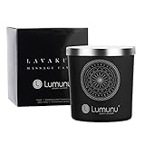 Deluxe Aroma Massagekerze Lavakuss aus natürlichen Soja & Kokosölen für Paarmassagen (150g), von Venize