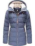 Ragwear Damen Winterjacke Steppjacke Winterparka mit Kapuze Quantic Blau Gr. S