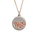 Concrete Jungle® Halskette rund aus 925 Sterling Silber Rosegold vergoldet | Echtschmuck | Damen Kette Rosegoldger aus High-Tech-Beton mit Kupfer |