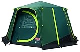 Coleman Zelt Octagon Blackout, 8 Mann Zelt, Familienzelt 8 Personen, Festivalzelt, Luxus Zelt, Steilwandzelt Hauszelt, 2 Türen, 7 Fenster, wasserdicht WS 2.000 mm