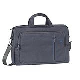 RIVACASE Notebooktasche bis 15.6' - Stilvolle Tasche aus wasserabweisenden Material und gepolsterten Seiten - Grau