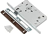 KOTARBAU® Einsteckschloss 72 / 55mm DIN Links WC Schloss Toilettetetür Badezimmertür Türschloss mit Gegenplatte Stahl Stahltürschloss Top-Qualität